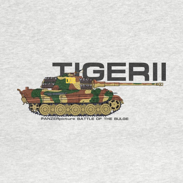 Tiger II T-Shirt Battle of the Bulge by Panzerpicture